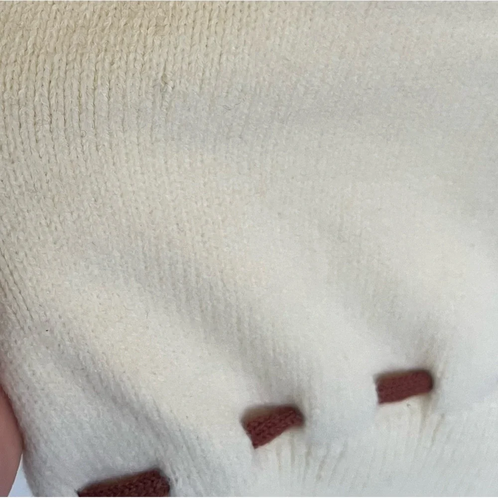 Listicle Beige Brown Floral Embroidered Knit Cardigan NWT Small - Picture 13 of 14